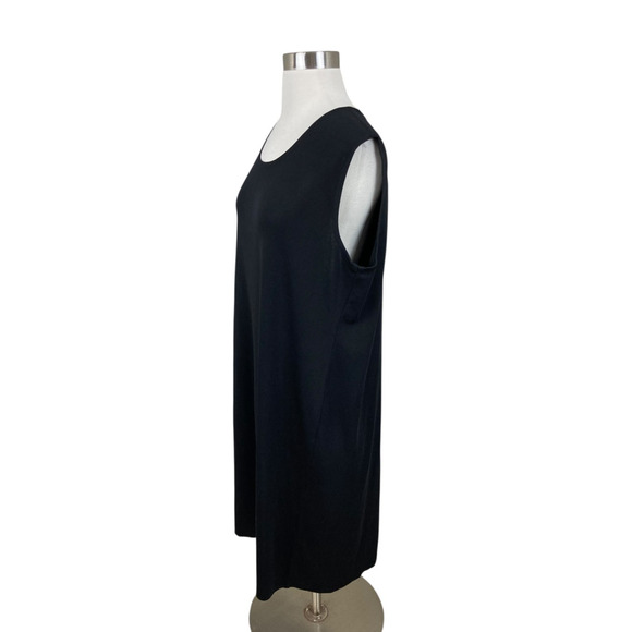 Exclusively Misook 2X Black Sleeveless Knit Sheath Dress Minimalist Capsule - Picture 2 of 4
